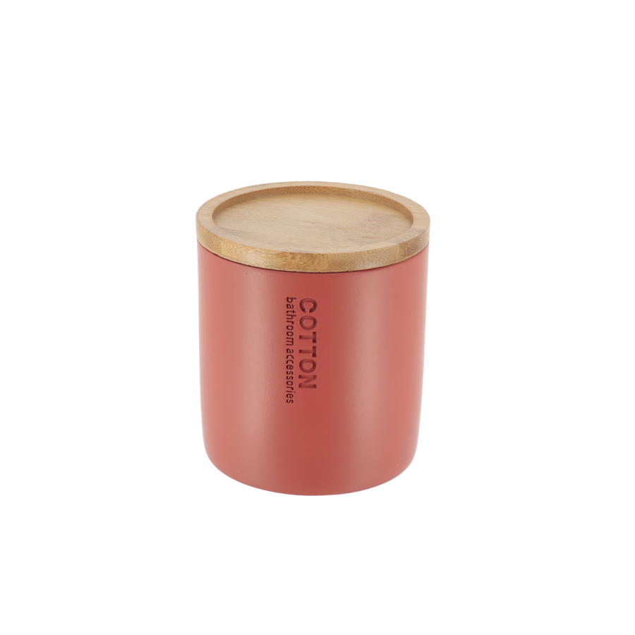 Boîte À Coton Prestige Avec Couvercle - Terracota Salle de Bain