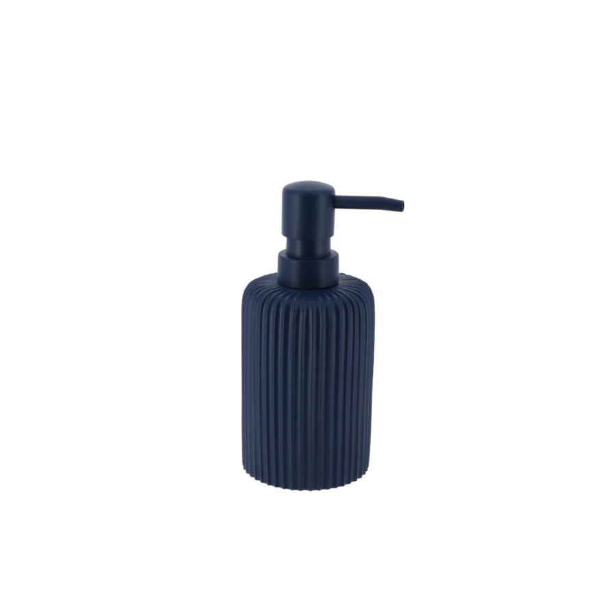 Distributeur À Savon En Resiné Striée 230Ml - Bleu Marine Gobelets et distributeurs de savon