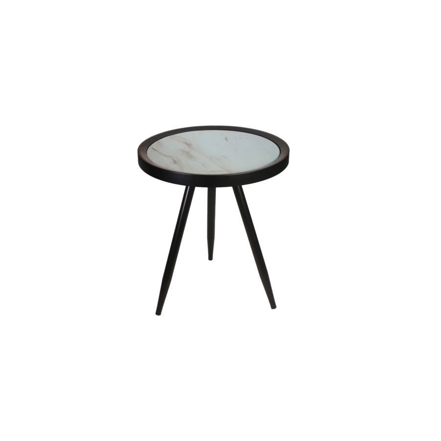 Table Ronde Posh 40X40X46Cm - Noir / Marron Soldes été