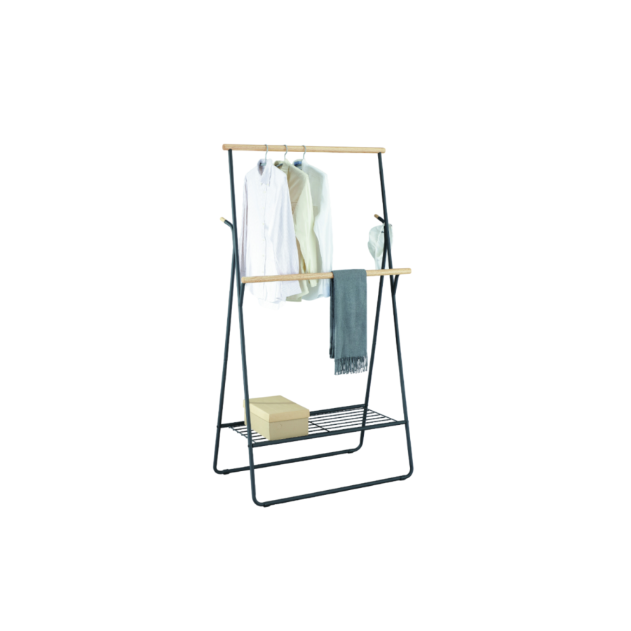 Porte-Cintres Buttitta 170Cm - Noir/Nature Rangement pratique