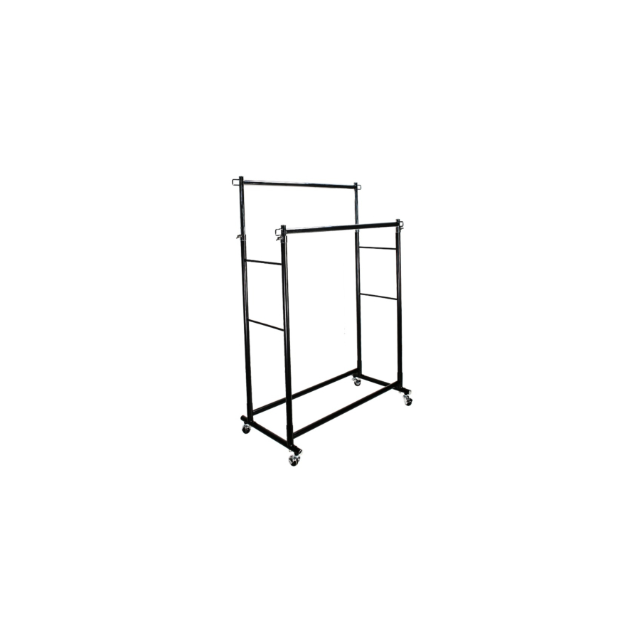 Chariot À Cintres Double Rail Pacheco - Noir / Chromé Rangement pratique