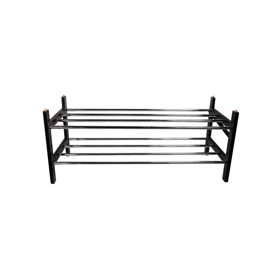 Etagère À Chaussures Empilable À 2 Niveaux - Noir / Chromé Rangement pratique