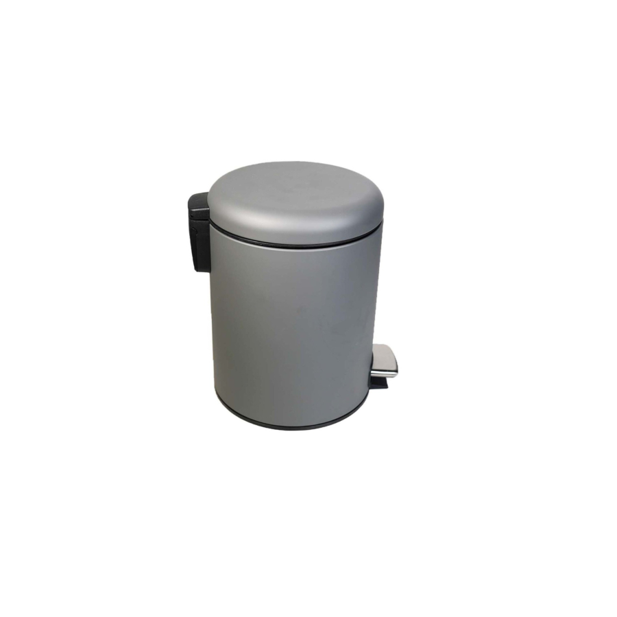 Poubelle 5L À Fermeture Souple - Gris Mat Décorations