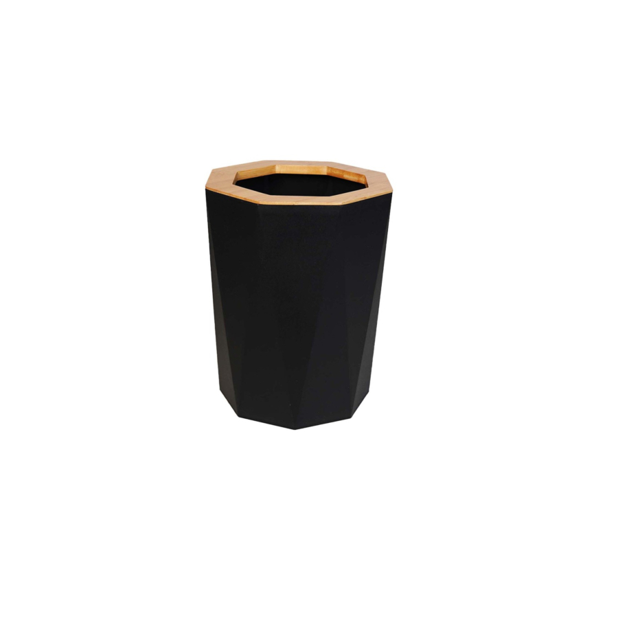 Poubelle 5L 25Cm - Noir Accessoires salle de bain