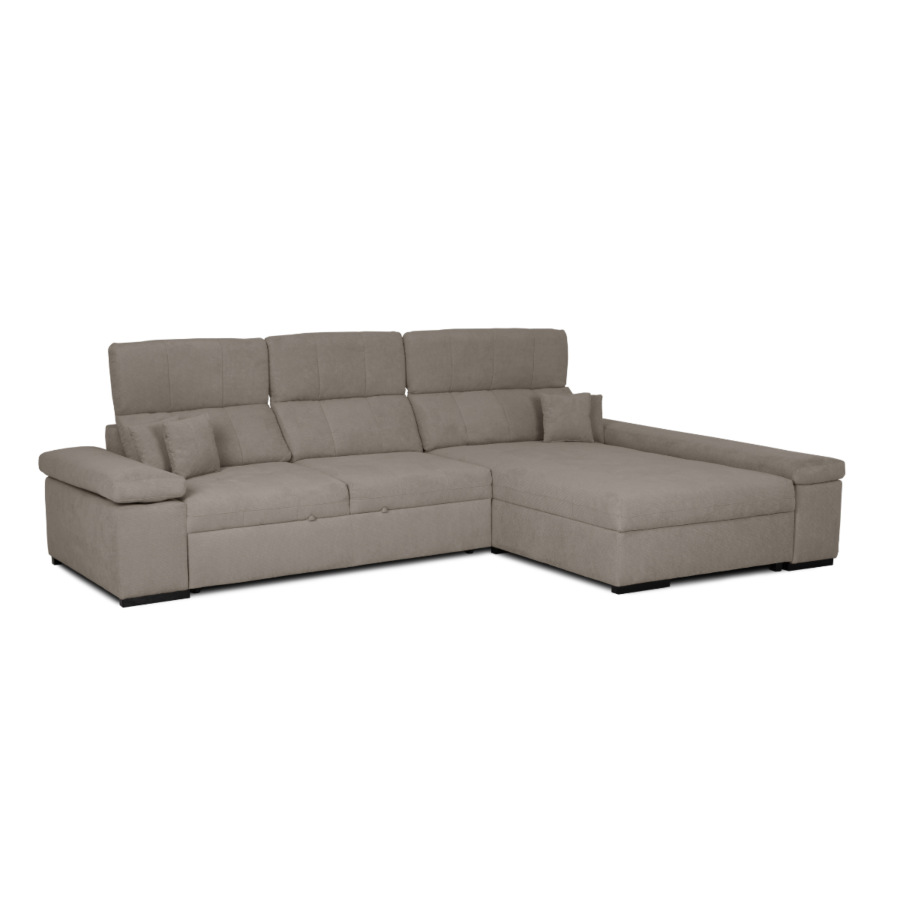 Canape D'Angle Wilbur Reversible + Fonction Lit + Rangement - Marron Canapé convertible