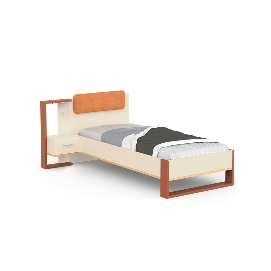 Set Camillia 90X200Cm Avec Sommier+ Table De Chevet - Beige Promos printemps