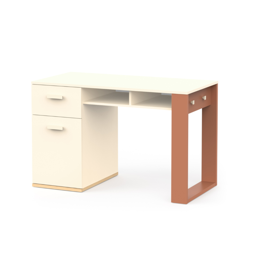 Bureau Camillia 1Porte +1 Tiroir+ 2Niches - Beige Bureaux