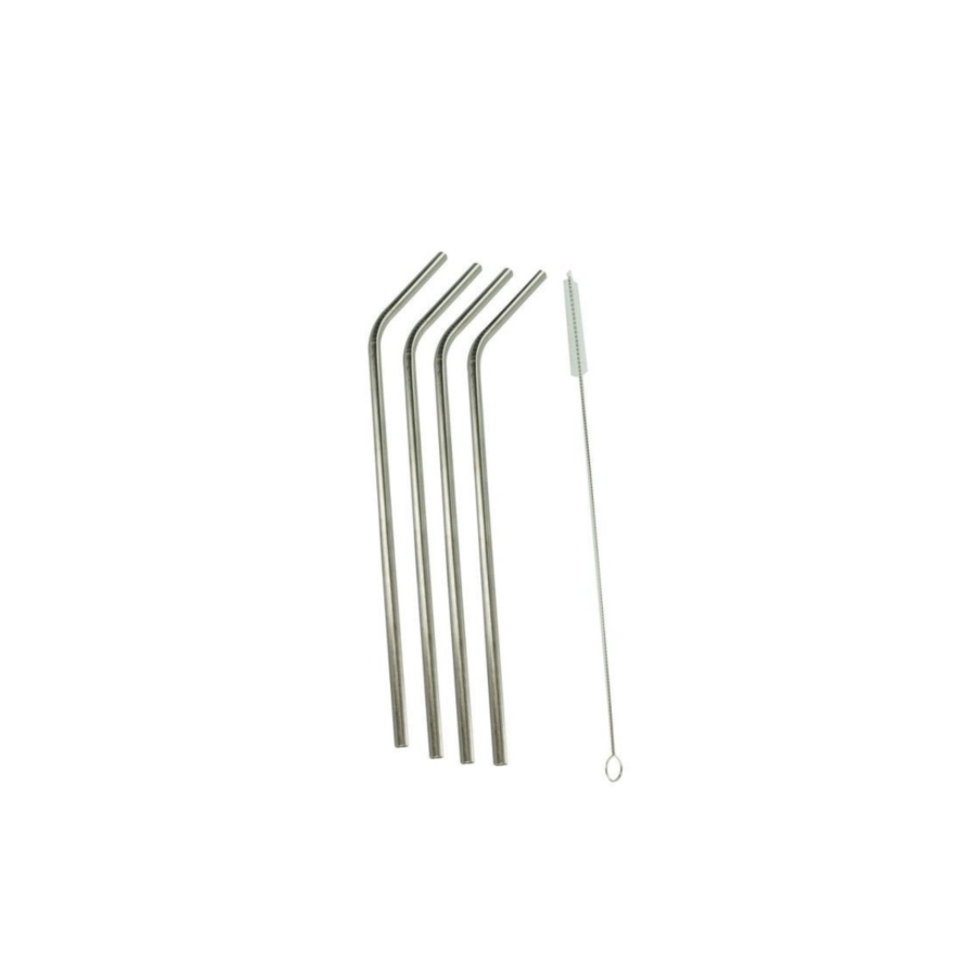 Set De 4 Pailles En Inox Avec Goupillon - Argenté Thermos et Boîtes de conservations