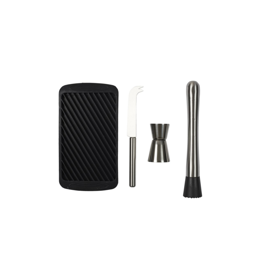 Coffret A Mojito 4 Accessoires - Noir / Argenté Art de la table