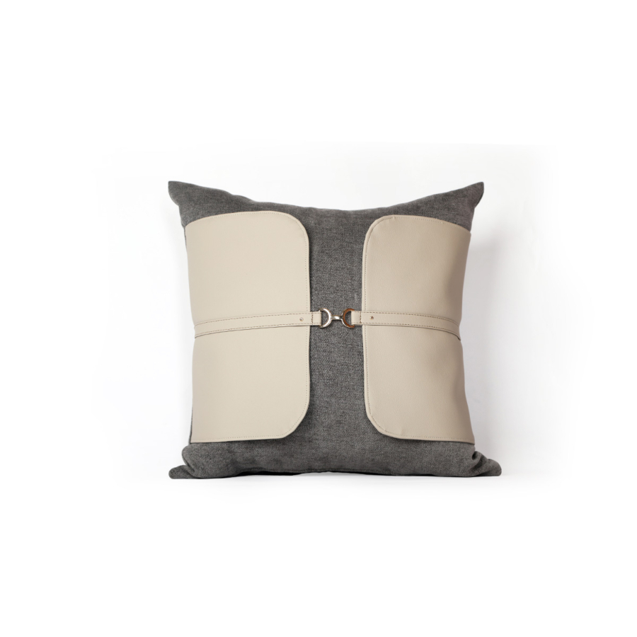 Coussin Elegance Nocture - Gris / Beige Textile Ramadan