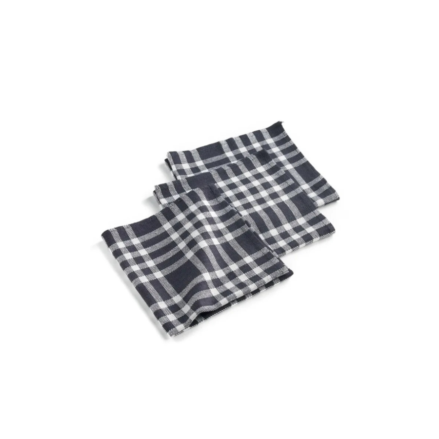 Lot De 3 Serviettes De Table - Noir Textile