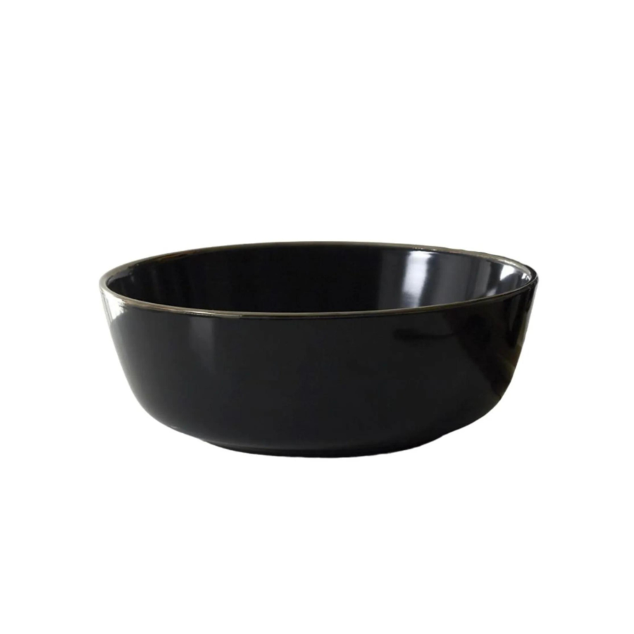 Saladier En Céramique - Noir / Doré Serviteurs