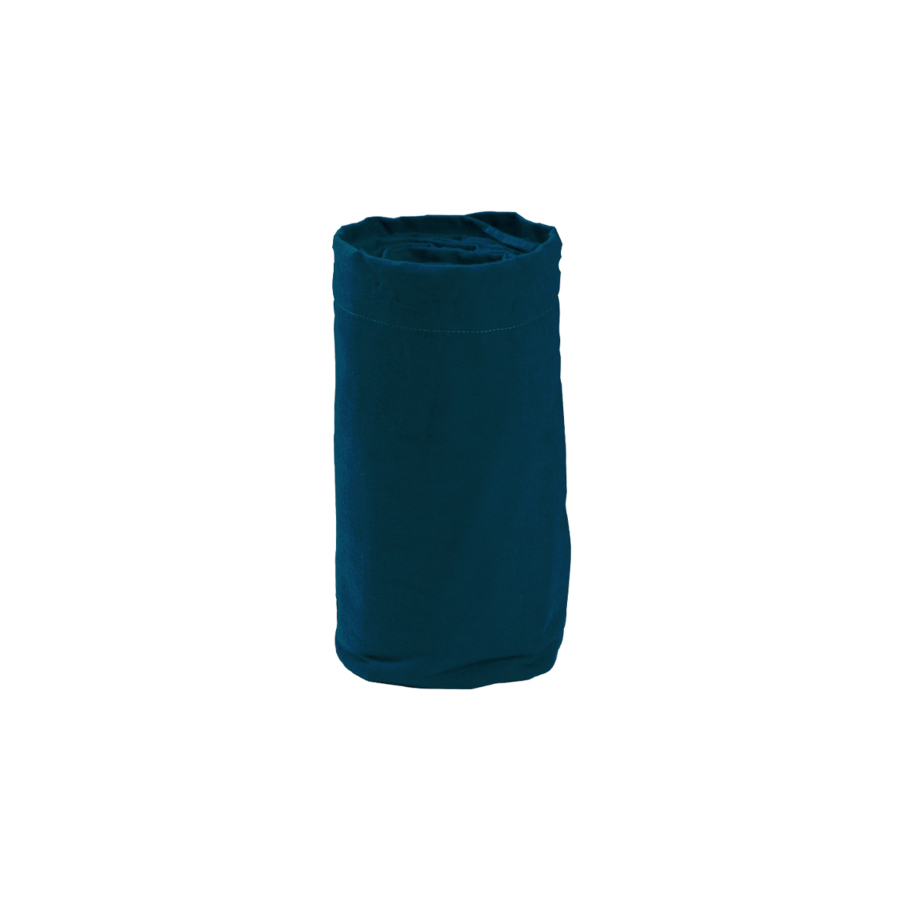 Drap Housse Uni Flanelle 90X200Cm - Bleu Marine Textile