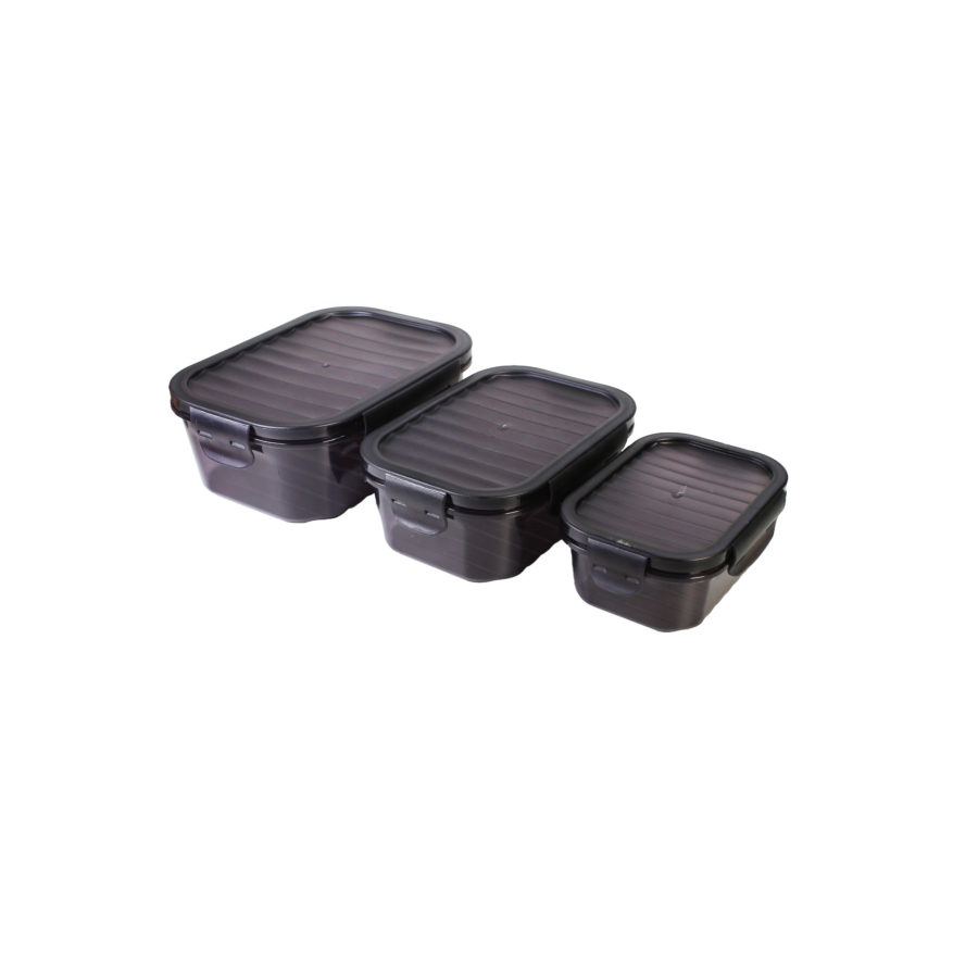 Set De 3 Boîtes Hermétiques - Noir Rangement cuisine