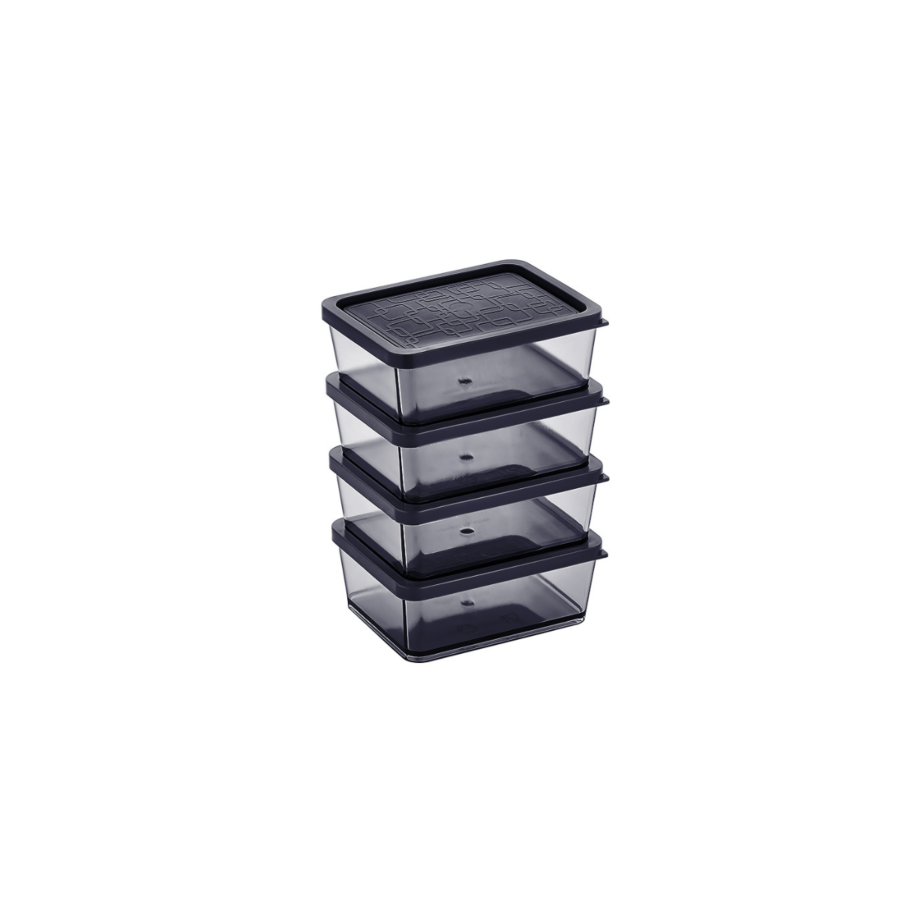 Set De 4 Boîtes De Conservation Bon Bon Mini - Gris Rangement cuisine
