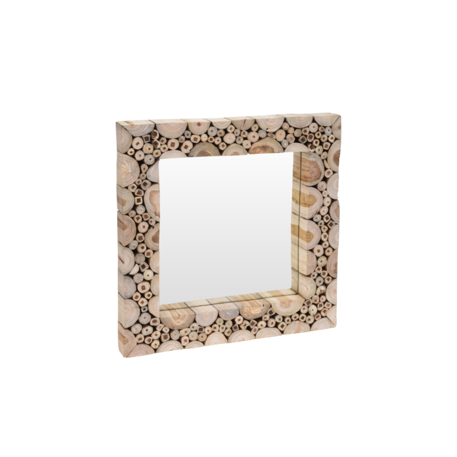 Miroir Avec Cadre Carré 50Cm - Beige Décoration murale-ramadan
