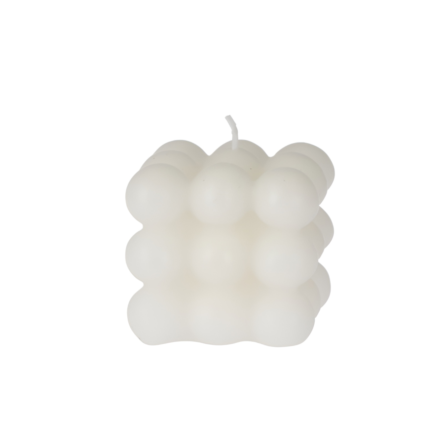 Bougie Carrée 6X6X5,5Cm - Blanc Cassé Bougies décoratives