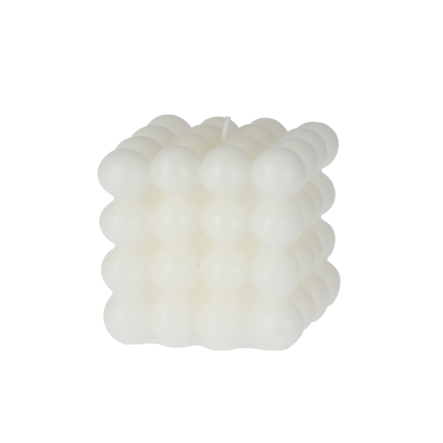Bougie Carré 7,5X7,5X7,5Cm - Blanc Cassé Bougies décoratives