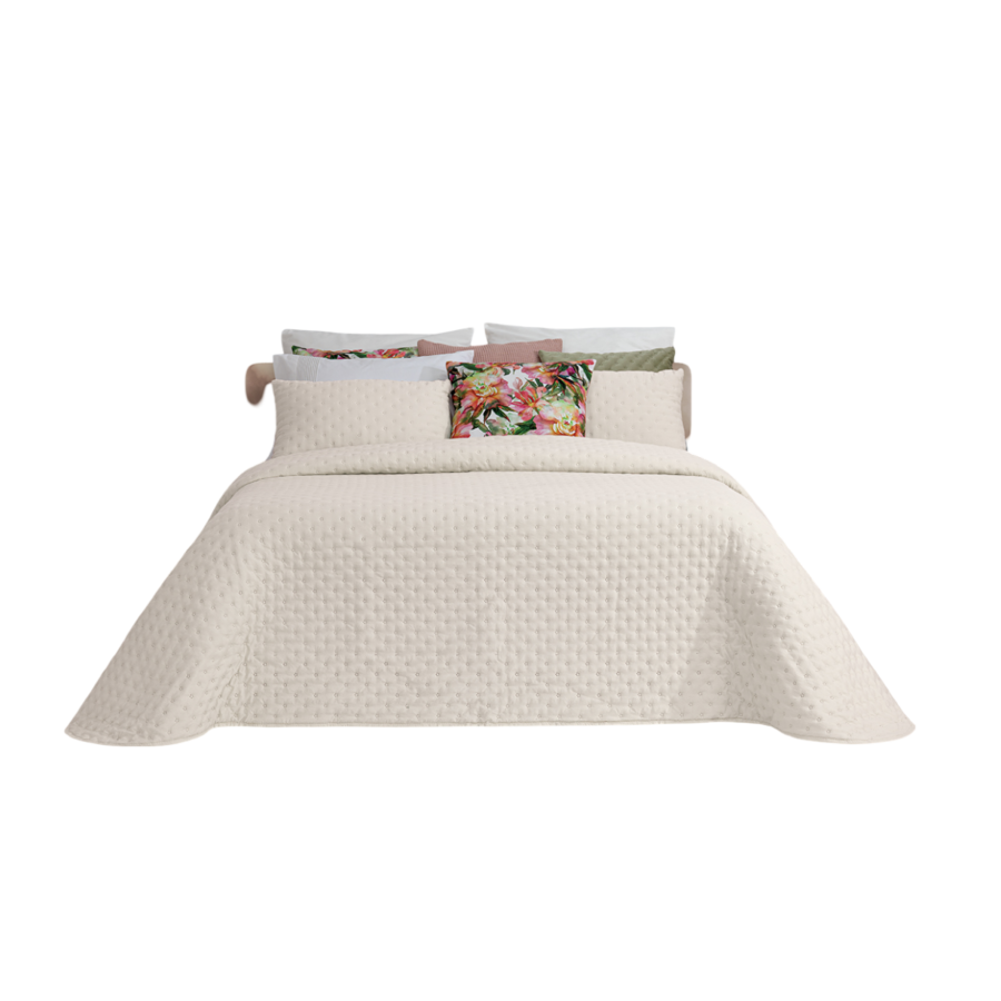 Set Couvre Lit Alana Avec Taie D'Oreiller - Beige Parure de lits