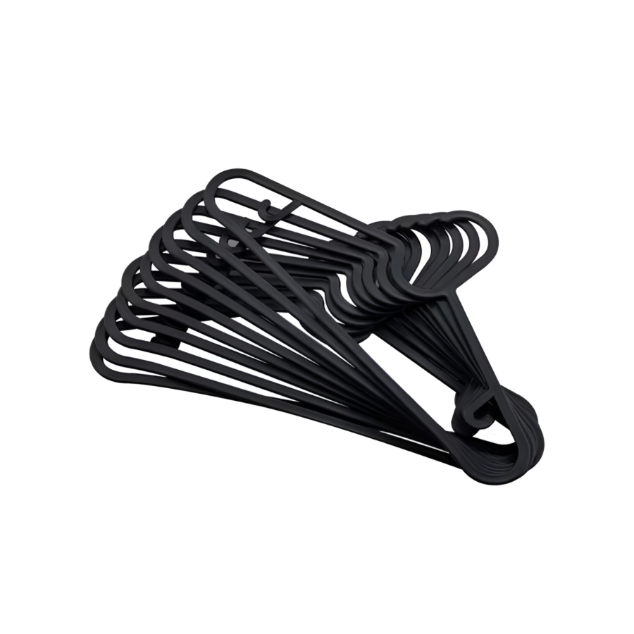 Set De 10 Cintres En Plastique - Noir Rangement pratique