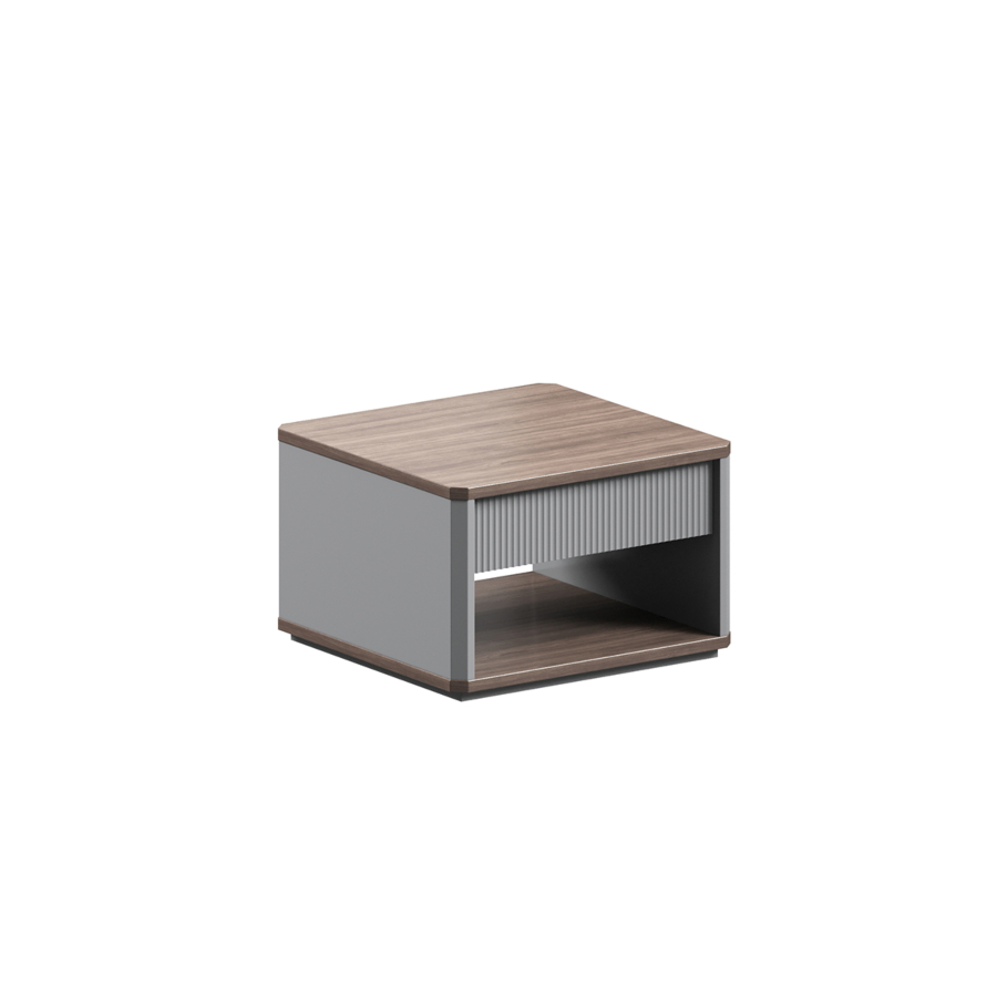 Table De Café Leader 70X70X45Cm - Marron / Gris Déstockage