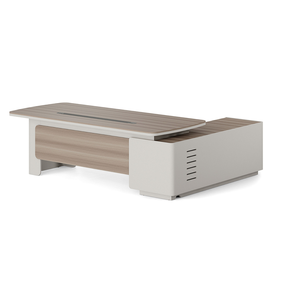 Bureau Directionnel Vega Pro - Chêne / Beige Bons plans Bureaux