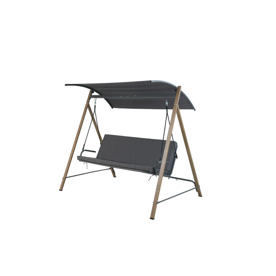 Balancelle Wood 3 Places - Gris Foncé Liquidations Jardin