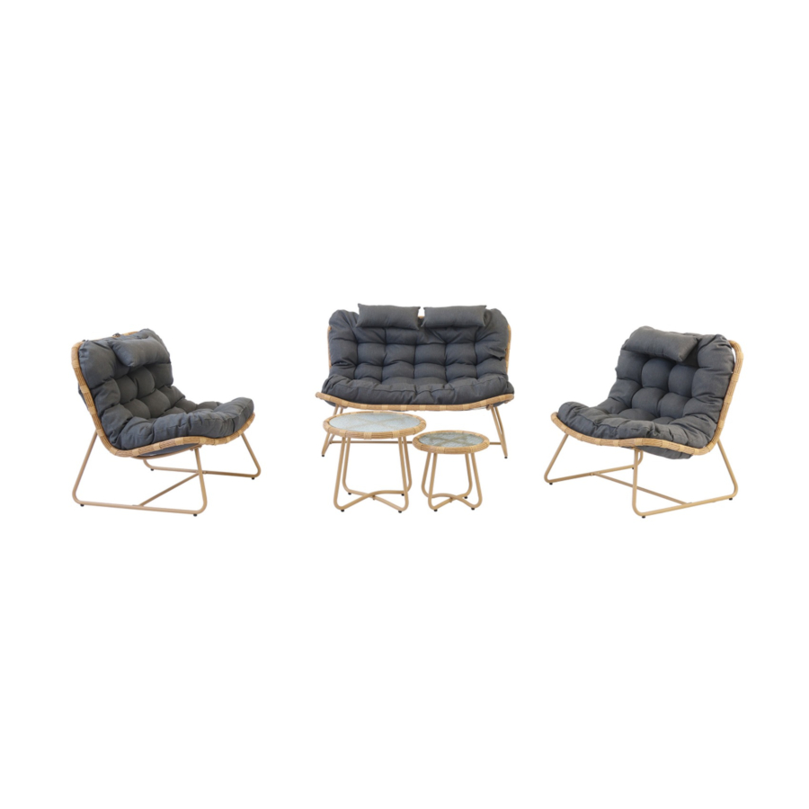 Salon De Jardin New La Vida + 2 Tables Basses - Gris Liquidations Jardin