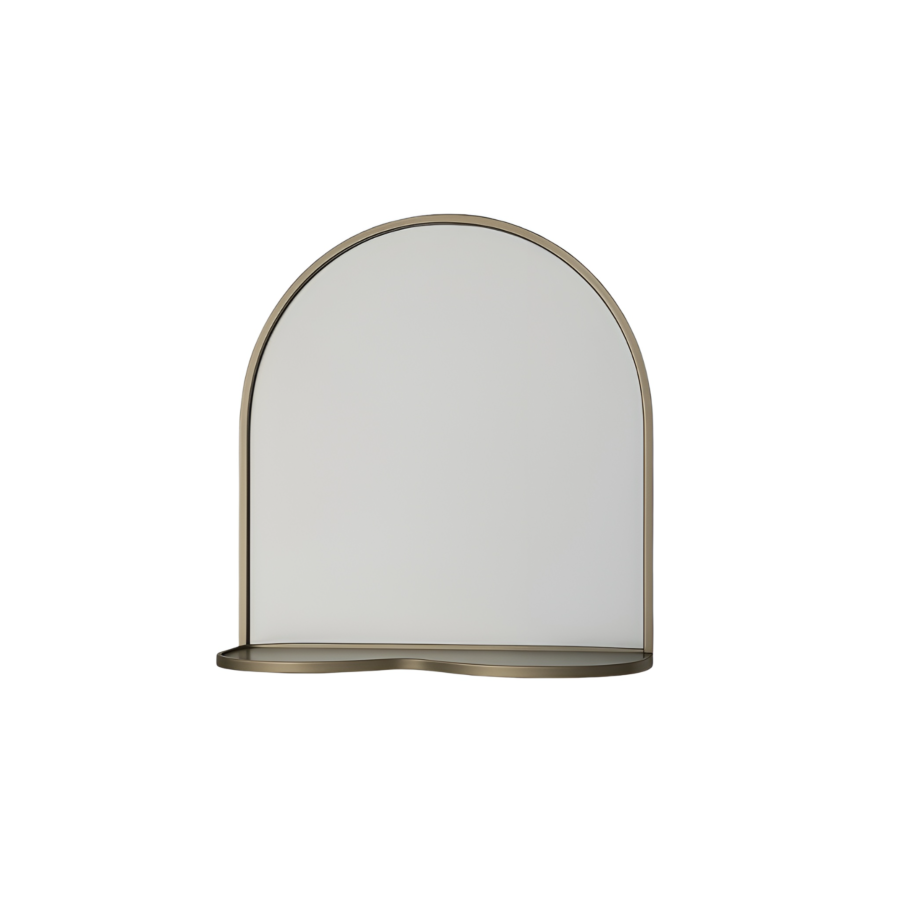 Miroir Avec Etagere Pliable - Doré Décoration