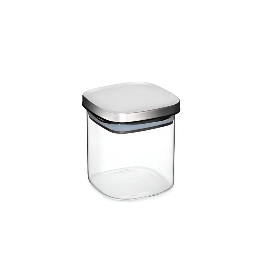 Bocal En Verre Avec Couvercle Inox 800Ml - Blanc Rangement cuisine