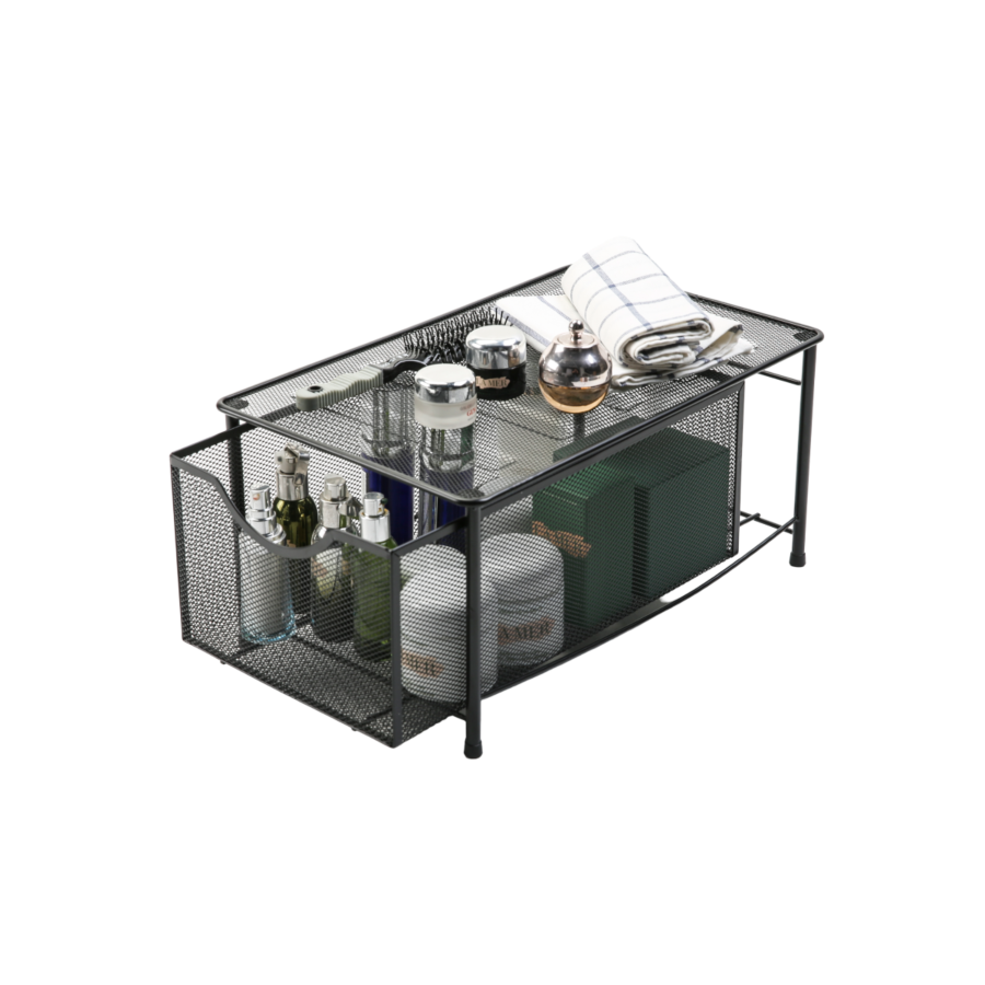 Support De Rangement Multi-Usage Avec 2 Étagères - Noir Accessoires salle de bain