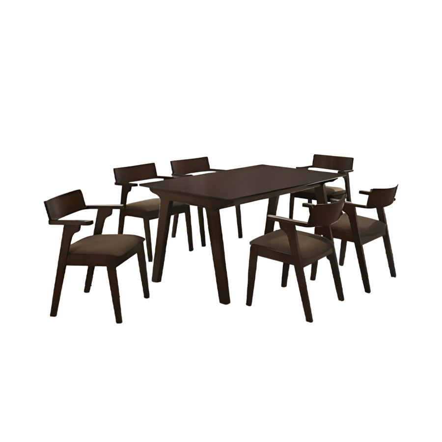 Set Mocca Table + 6 Chaises - Marron Offres Ramadan