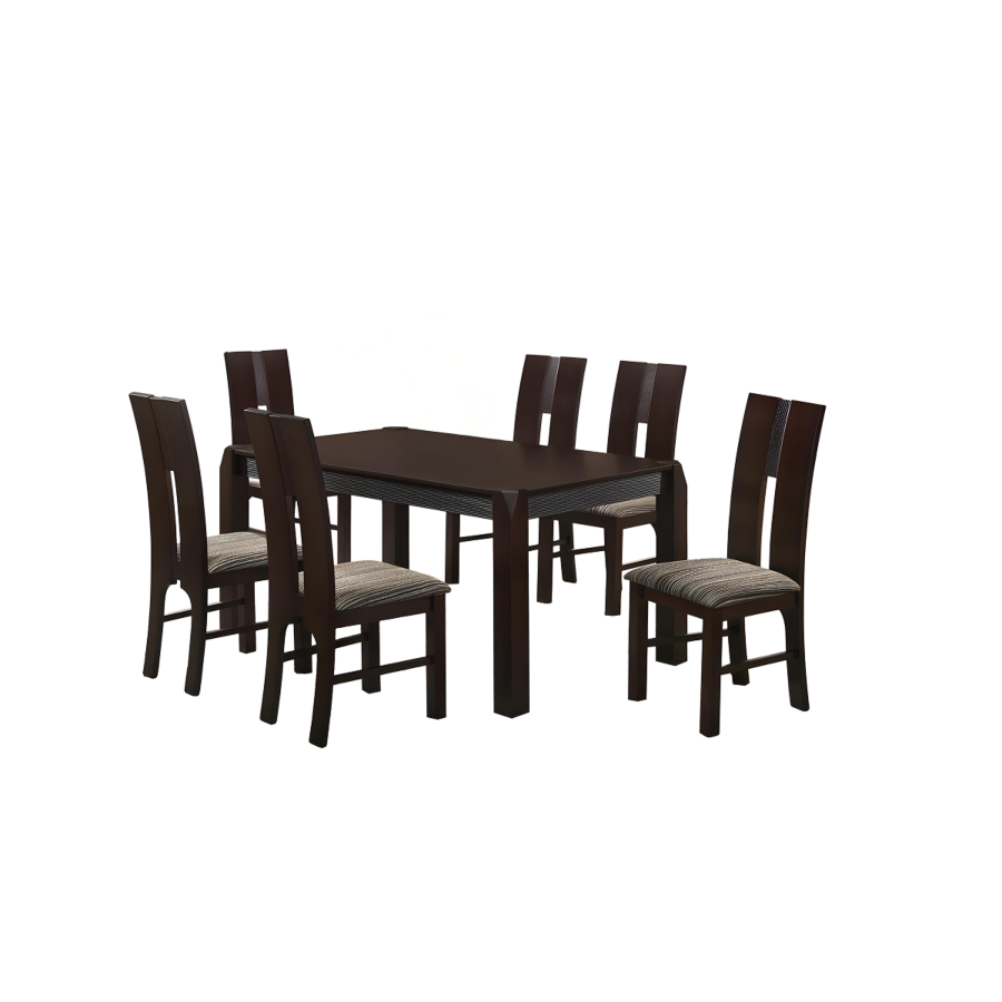 Set Robusta Table + 6 Chaises - Marron Déstockage