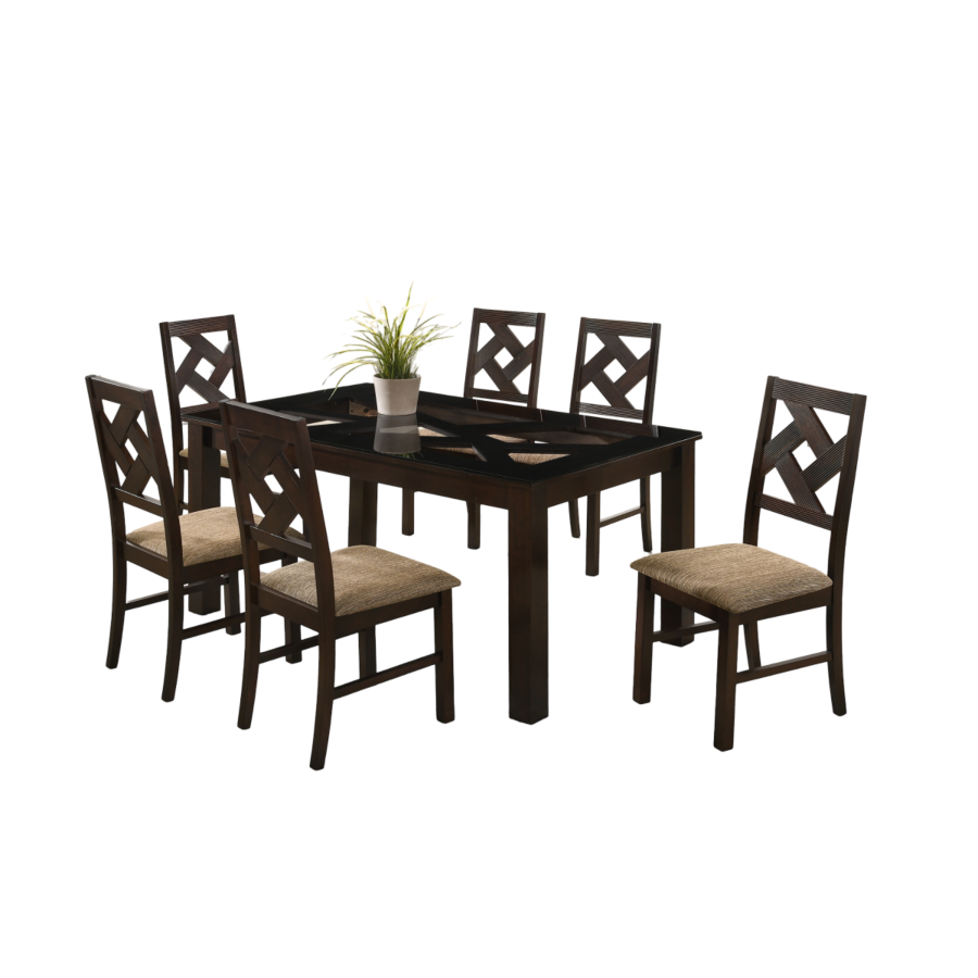 Set Saveur Table + 6 Chaises - Marron Offres Ramadan
