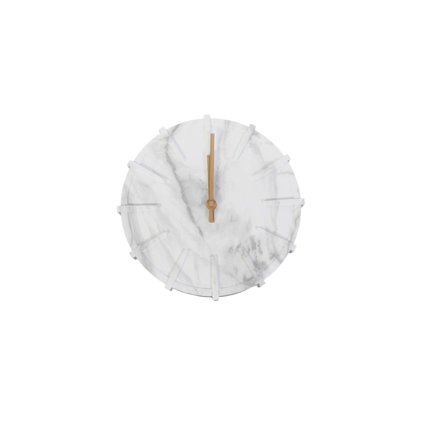 Horloge Murale Effet Marbre 25Cm - Blanc Offres Ramadanesques