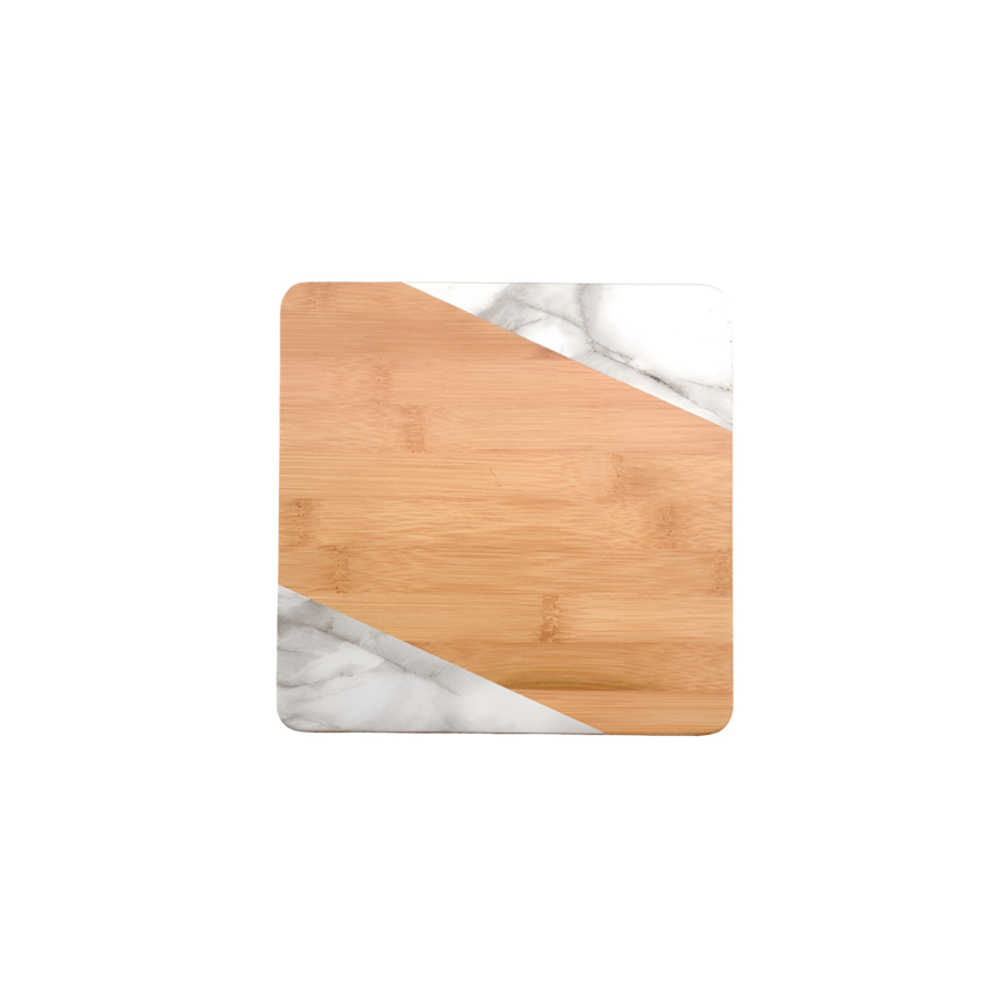 Planche À Découper Effet Marbre Carrée - Beige Art de la table