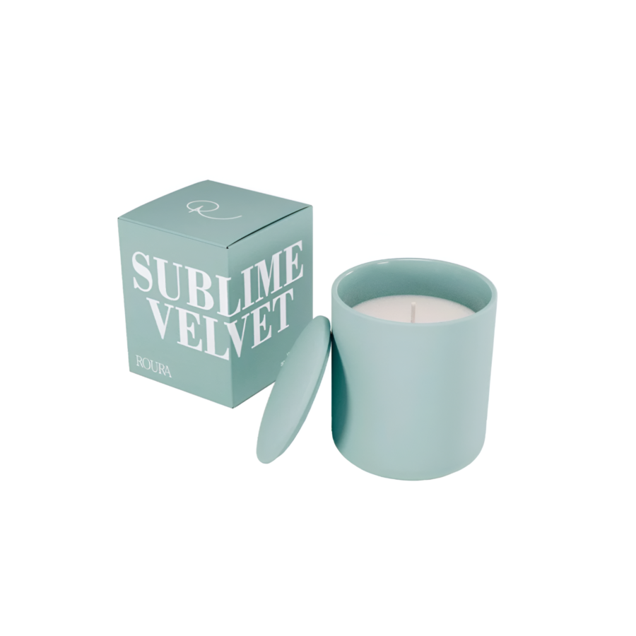 Bougie Parfumée En Porcelaine Avec Couvercle - Vert Décoration