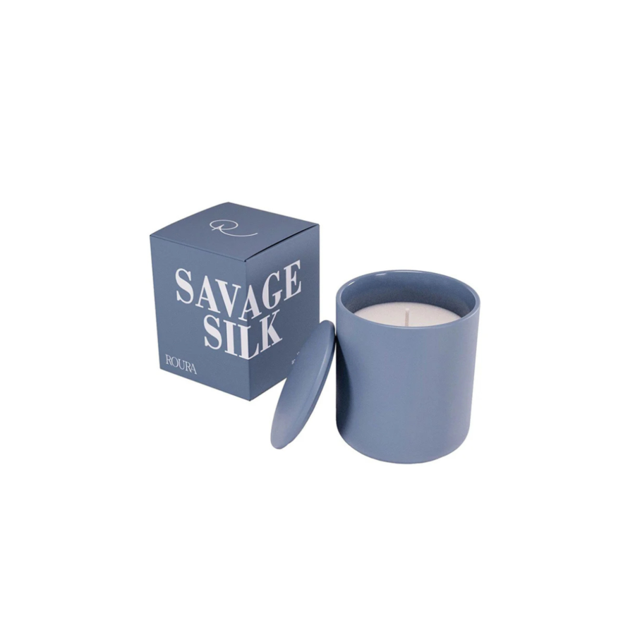Bougie Parfumée En Porcelaine Avec Couvercle - Bleu Décoration