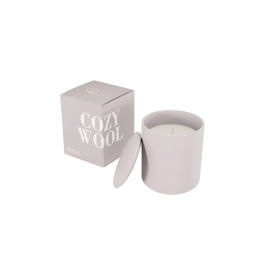 Bougie Parfumée En Porcelaine Avec Couvercle - Gris Décoration