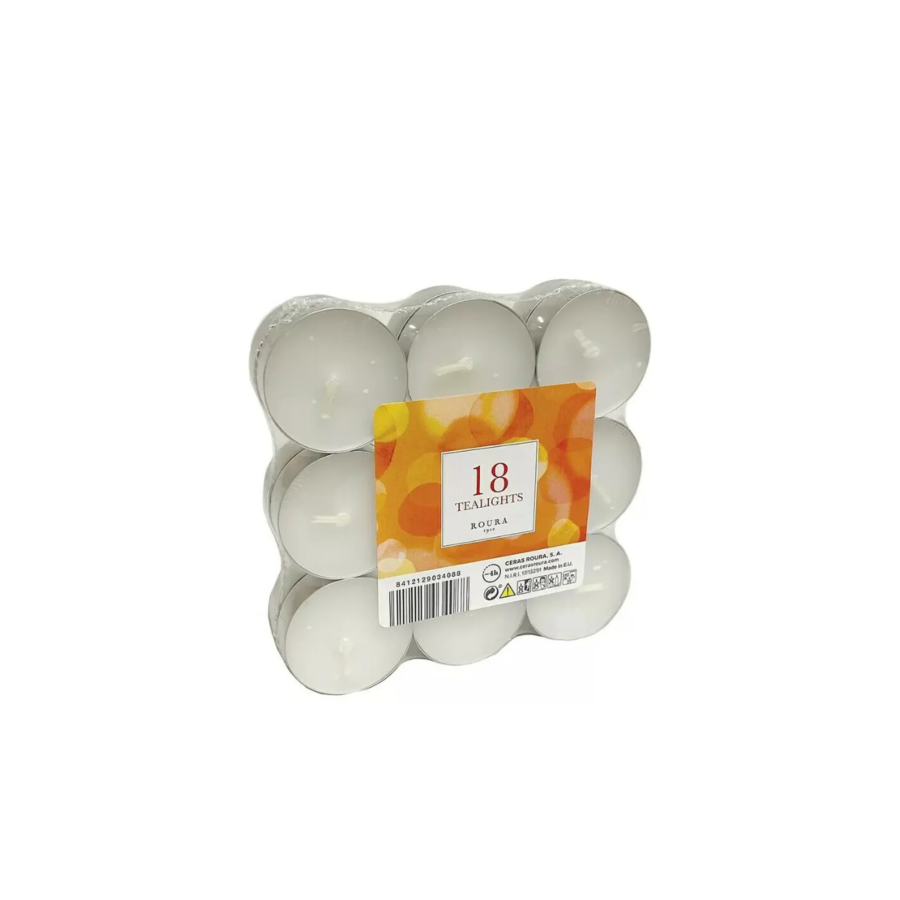 Pack De 18 Bougies Chauffe Plats - Blanc Décoration