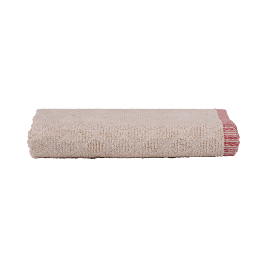 Serviette De Bain Jaquard - Beige Textile