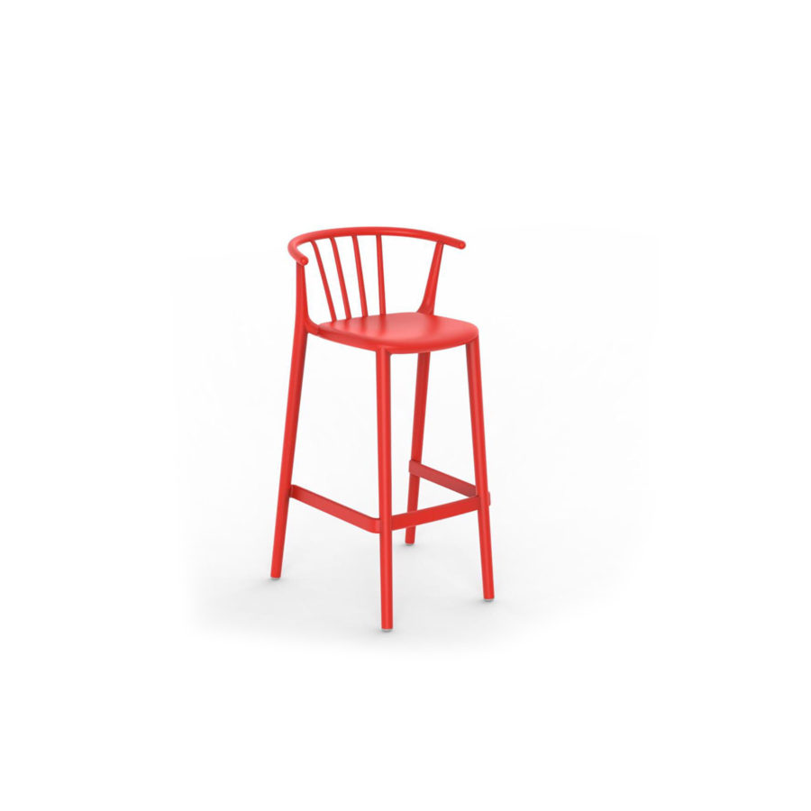 Tabouret Woody Altro - Rouge Déstockage
