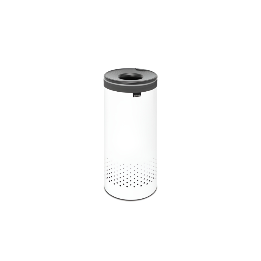 Bac À Linge 35L Avec Couvercle En Plastique - Blanc Poubelles de salle de bain