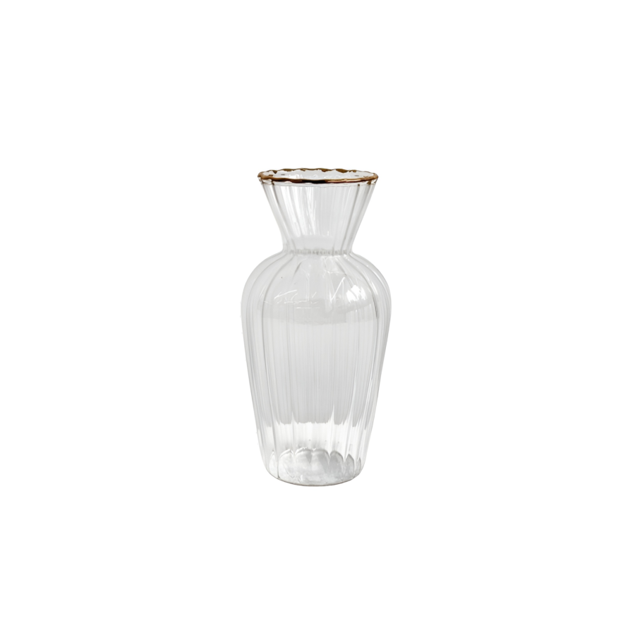 Vase Orion + Bordure Dorée 7.5X7.5X15Cm - Doré Vases décoratifs