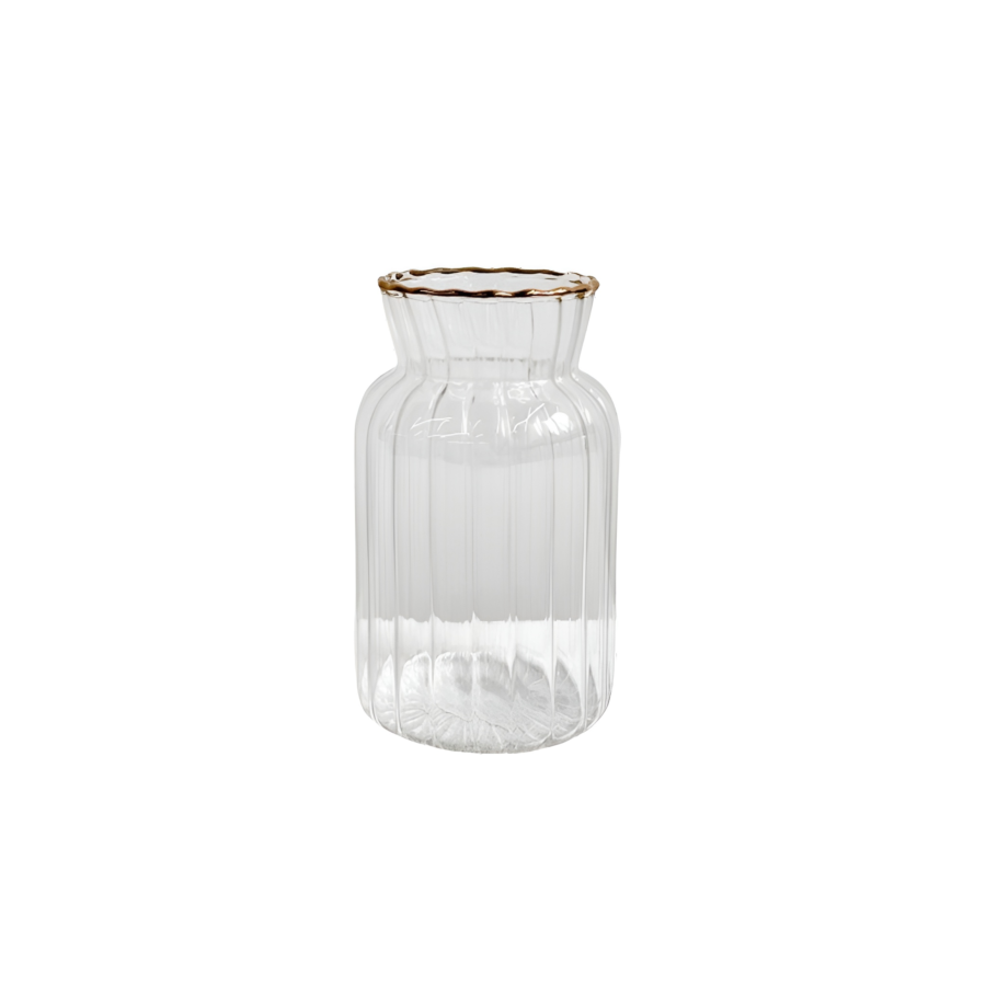 Vase Orion + Bordure Dorée 7.5X7.5X12.5Cm - Doré Vases décoratifs