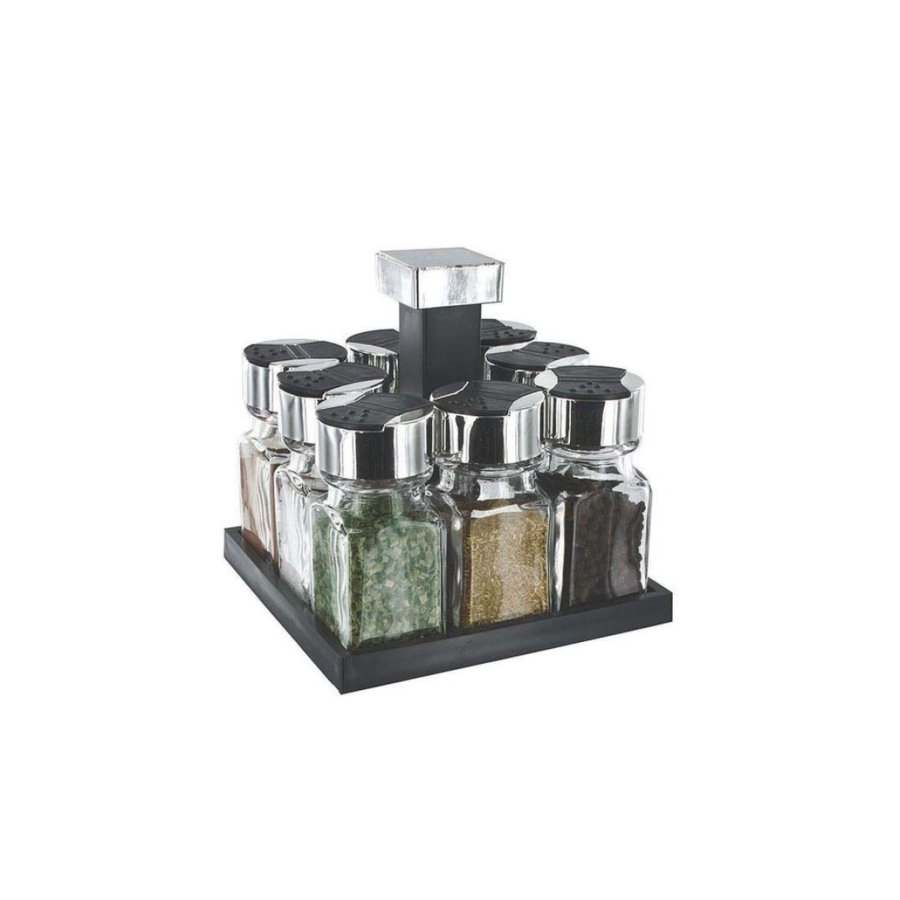 Carrousel Carré 8 Pots Avec Couvercles Plastiques - Blanc Art de la table