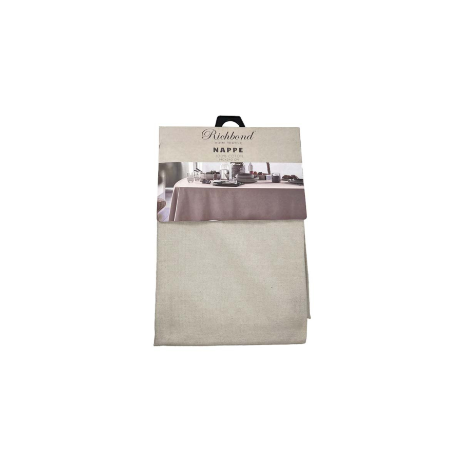 Nappe Richbond 100% Coton 140X240 - Beige Linge de table