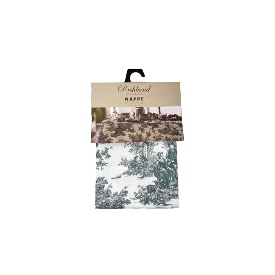 Nappe De Table Richbond Imprimée 140X240 - Gris Bleu Linge de table