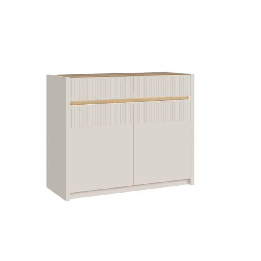Buffet Bas Oak Squere 2 Portes – Beige Séjour