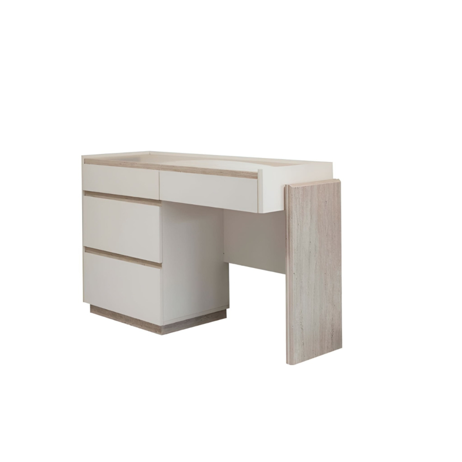 Commode Merkur 4Tiroirs - Blanc / Chêne Soldes été vague 2